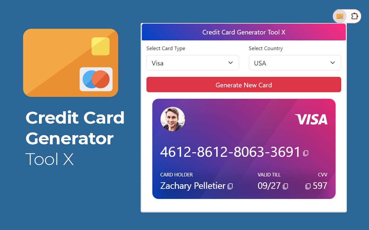 Credit Card Generator Tool X Chrome Crx