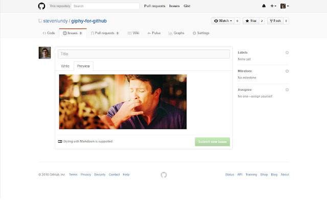 Giphy for GitHub chrome谷歌浏览器插件_扩展第3张截图