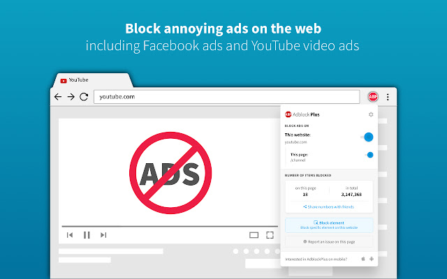 Adblock Plus 广告拦截器 Chrome插件截图1