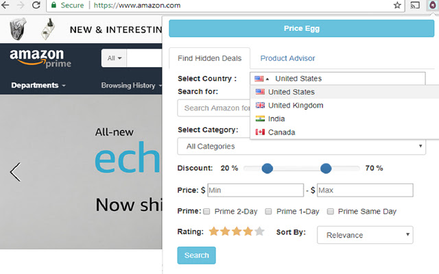 Amazon Hidden Deals, Smart Search by PriceEgg chrome谷歌浏览器插件_扩展第1张截图