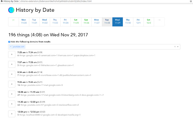 History by Date chrome谷歌浏览器插件_扩展第1张截图