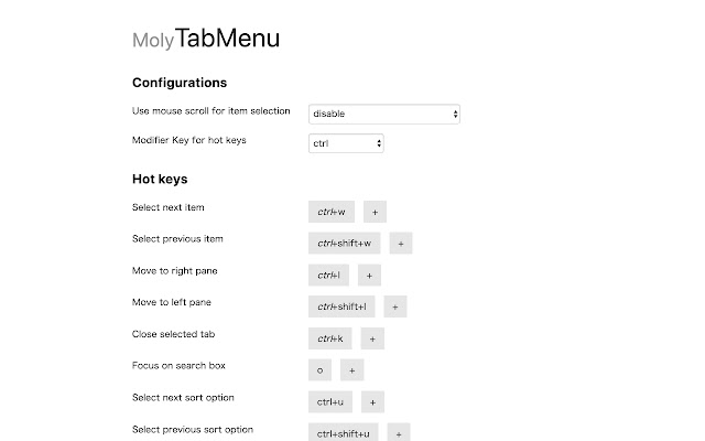 Moly Tab Menu chrome谷歌浏览器插件_扩展第2张截图