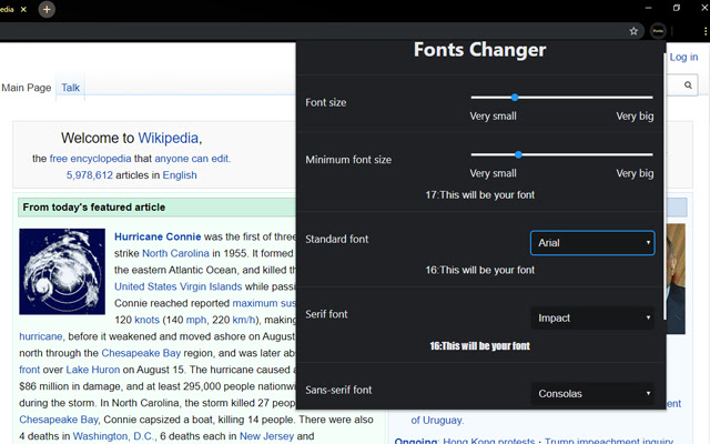 Fonts Changer chrome谷歌浏览器插件_扩展第2张截图