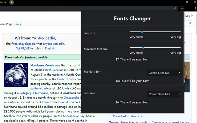Fonts Changer chrome谷歌浏览器插件_扩展第3张截图