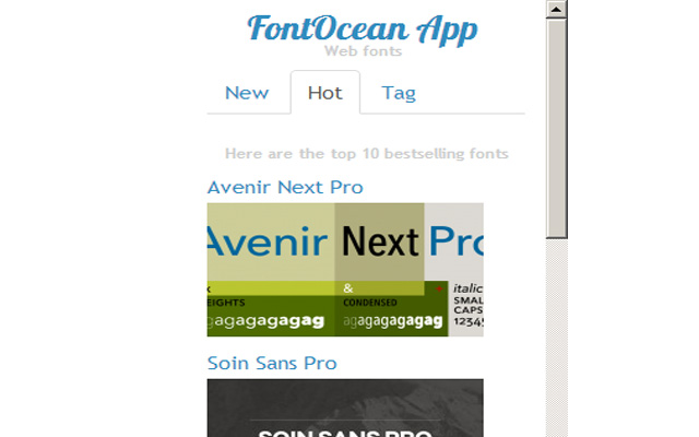 Font Ocean App chrome谷歌浏览器插件_扩展第1张截图