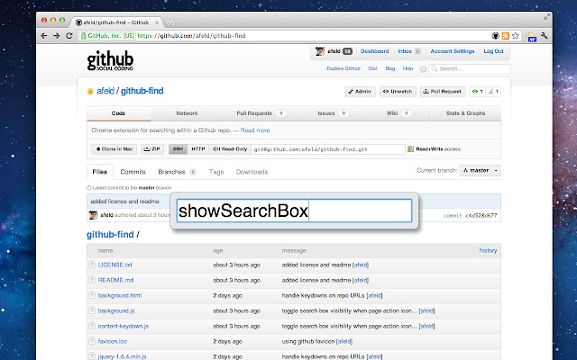 github-find chrome谷歌浏览器插件_扩展第1张截图
