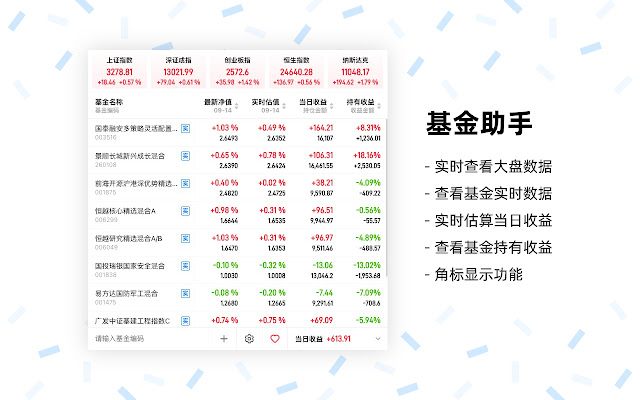 小基助手 - 时刻关注你的基金 chrome谷歌浏览器插件_扩展第1张截图