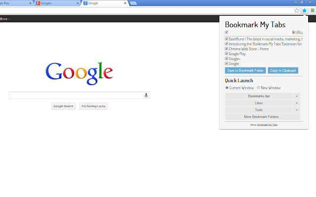 Bookmark My Tabs chrome谷歌浏览器插件_扩展第1张截图