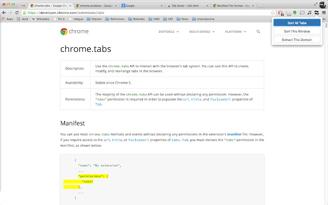 Tab Sorter chrome谷歌浏览器插件_扩展第1张截图