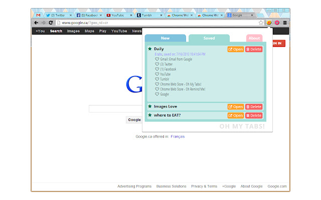 Oh My Tabs! chrome谷歌浏览器插件_扩展第2张截图