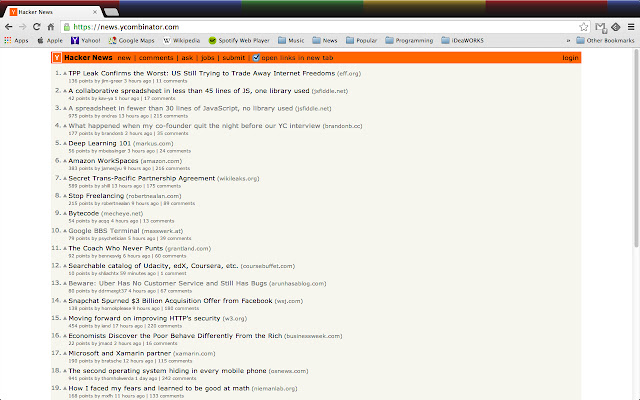 Hacker News - New Tab Links chrome谷歌浏览器插件_扩展第2张截图