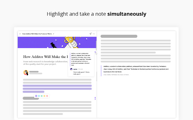 Additor - Highlight & organize into notes chrome谷歌浏览器插件_扩展第2张截图