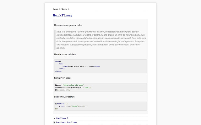 WorkFlowy for Coders chrome谷歌浏览器插件_扩展第1张截图