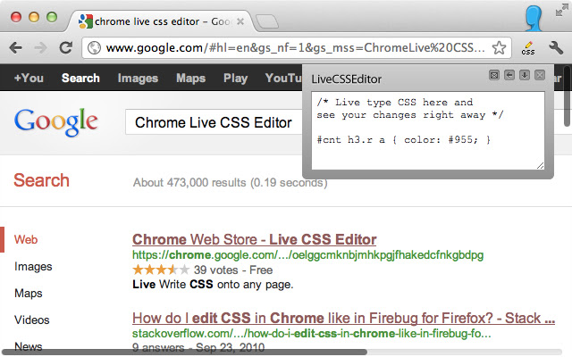 Live CSS Editor chrome谷歌浏览器插件_扩展第1张截图