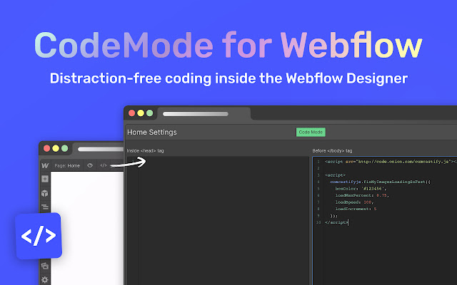 CodeMode for Webflow chrome谷歌浏览器插件_扩展第1张截图