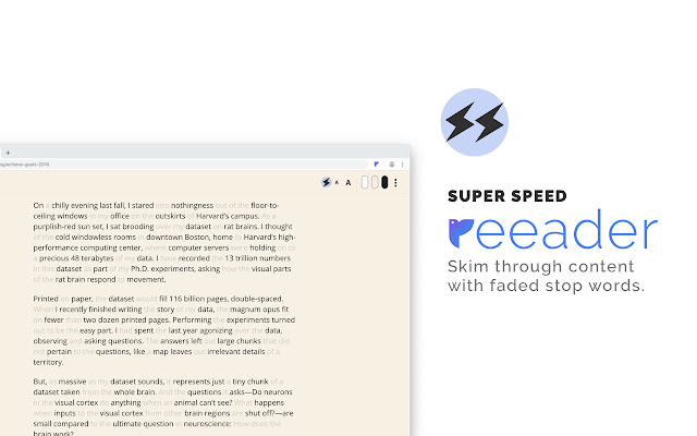 Reeader - Minimal reader with speed reading chrome谷歌浏览器插件_扩展第4张截图