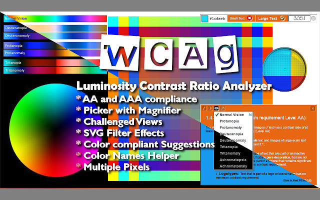 WCAG Luminosity Contrast Ratio Analyzer chrome谷歌浏览器插件_扩展第1张截图