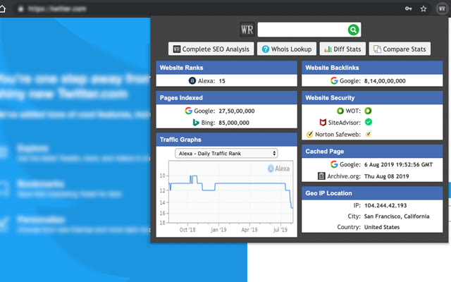 WebRank SEO chrome谷歌浏览器插件_扩展第1张截图