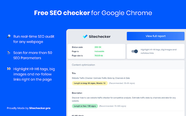 Website SEO Checker: Free Audit & Analysis chrome谷歌浏览器插件_扩展第1张截图