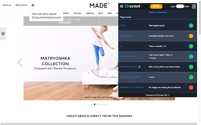 Oncrawl SEO page audit chrome谷歌浏览器插件_扩展第1张截图