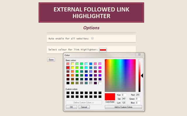 External Followed Link Highlighter chrome谷歌浏览器插件_扩展第2张截图