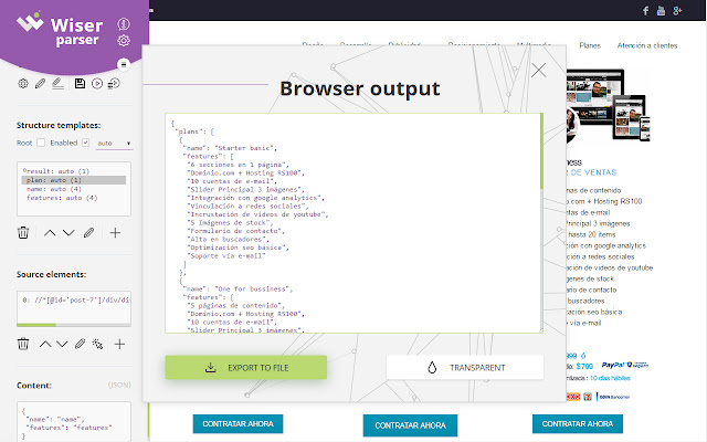 Wiser parser chrome谷歌浏览器插件_扩展第3张截图