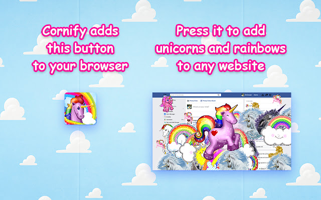 Cornify - 独角兽和彩虹幸福!!! chrome谷歌浏览器插件_扩展第1张截图