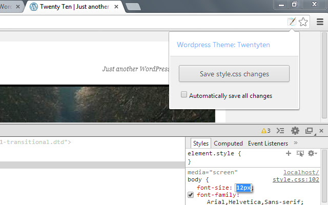 Wordpress Style Editor chrome谷歌浏览器插件_扩展第1张截图