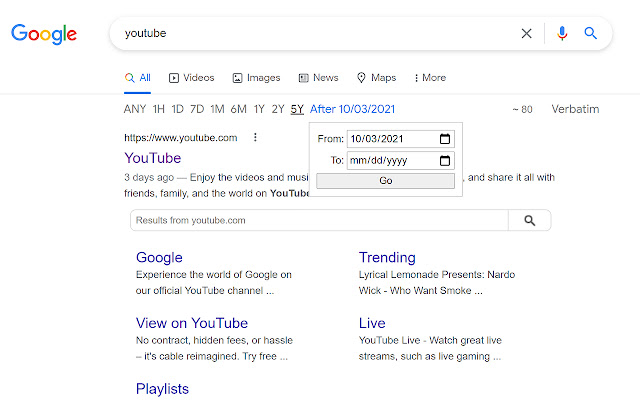 Google Search by date - horizontal bar chrome谷歌浏览器插件_扩展第2张截图