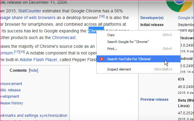 YouTube Right-Click Search chrome谷歌浏览器插件_扩展第1张截图