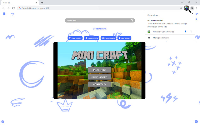 Mini Craft Game New Tab chrome谷歌浏览器插件_扩展第1张截图