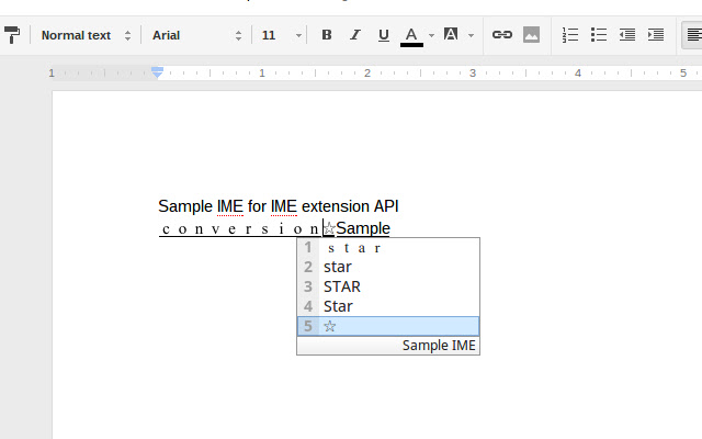 Sample IME for IME extension API chrome谷歌浏览器插件_扩展第1张截图