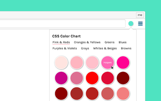 CSS Color Chart chrome谷歌浏览器插件_扩展第1张截图