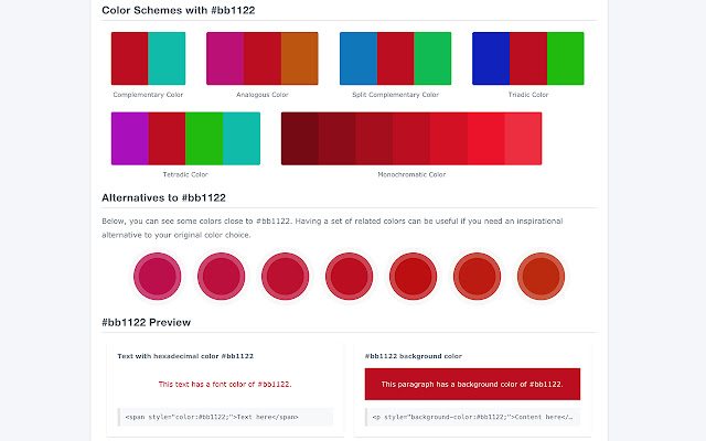 ColorHexa Search Tool chrome谷歌浏览器插件_扩展第3张截图