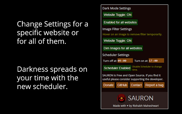 Sauron - Dark mode for all websites chrome谷歌浏览器插件_扩展第5张截图