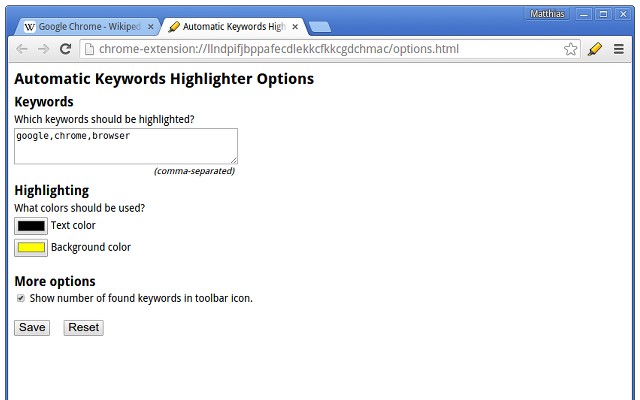 Automatic Keywords Highlighter chrome谷歌浏览器插件_扩展第4张截图