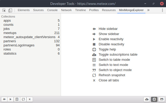 Meteor MiniMongo Explorer chrome谷歌浏览器插件_扩展第1张截图