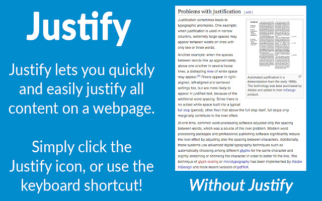 Justify chrome谷歌浏览器插件_扩展第2张截图