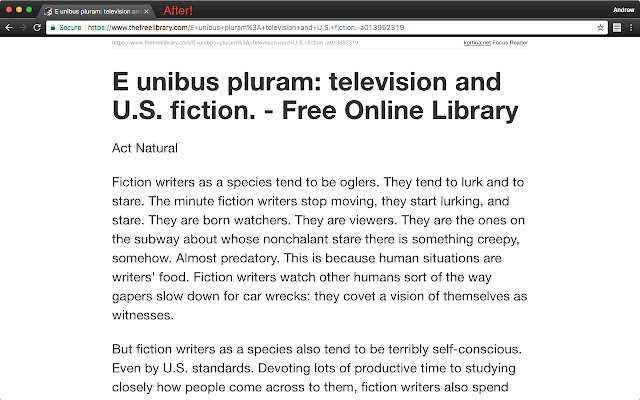 Focus Reader View chrome谷歌浏览器插件_扩展第1张截图