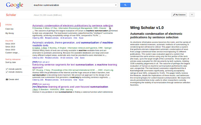 Wing Scholar summary add-on chrome谷歌浏览器插件_扩展第1张截图