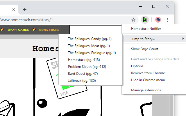 Homestuck Notifier chrome谷歌浏览器插件_扩展第4张截图