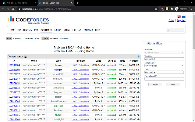 Codeforces Solutions chrome谷歌浏览器插件_扩展第2张截图