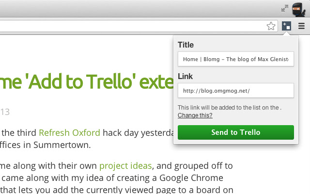 Add a link to trello chrome谷歌浏览器插件_扩展第1张截图