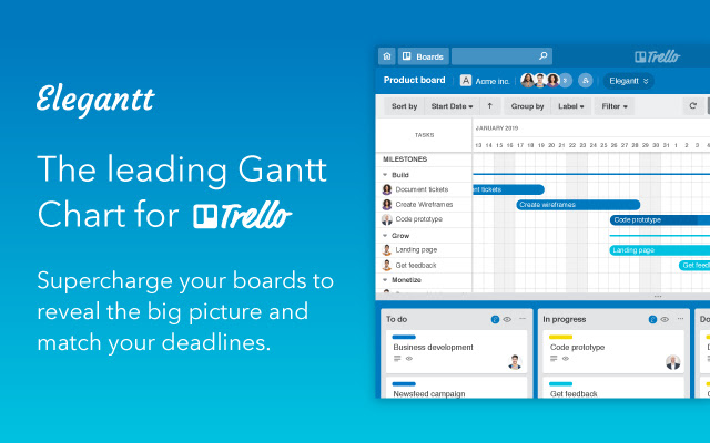 Elegantt | The leading Gantt Chart for Trello chrome谷歌浏览器插件_扩展第1张截图