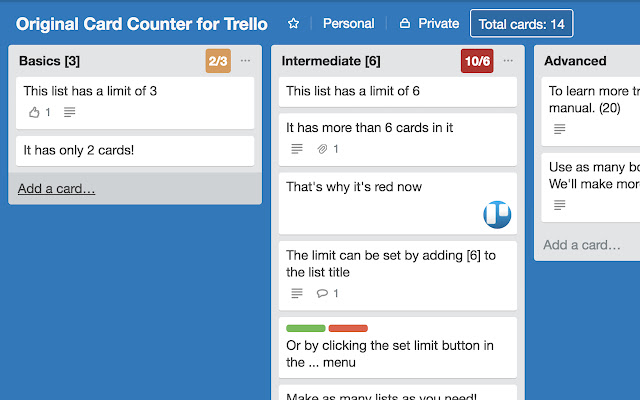 Original Card Counter for Trello chrome谷歌浏览器插件_扩展第1张截图