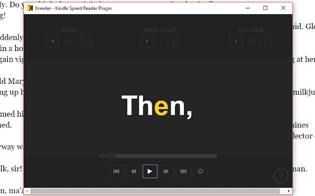 Kreeder - speed reader for Kindle chrome谷歌浏览器插件_扩展第1张截图