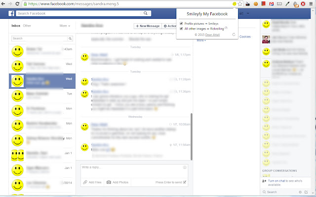 Smileyfy My Facebook chrome谷歌浏览器插件_扩展第3张截图
