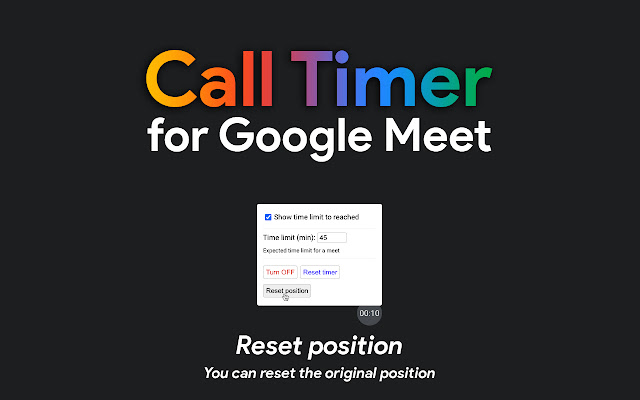Call Timer for Meet chrome谷歌浏览器插件_扩展第5张截图