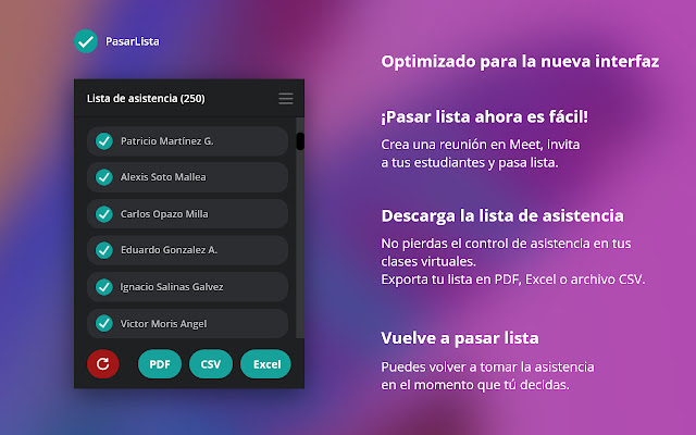 Pasar Lista en Meet chrome谷歌浏览器插件_扩展第1张截图