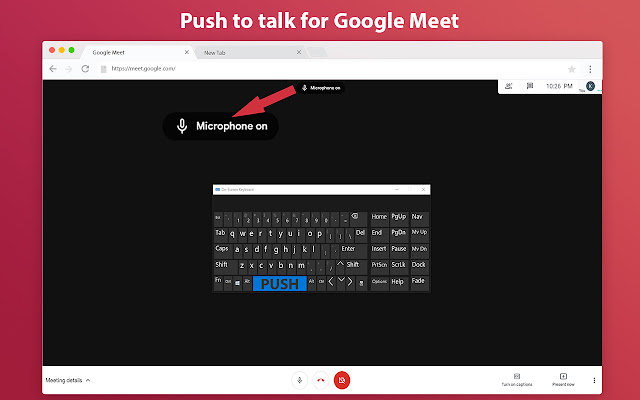 Push To Talk For Google Meet chrome谷歌浏览器插件_扩展第1张截图